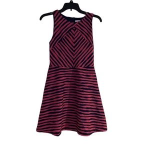 Xhilaration Juniors Pink and Navy Textured Sleeveless Dress Size Medium